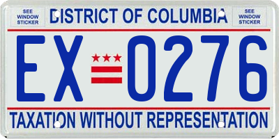 DC license plate EX0276