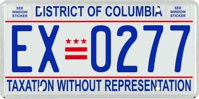 DC license plate EX0277