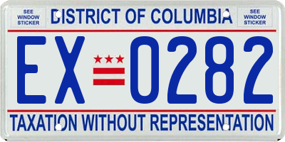 DC license plate EX0282