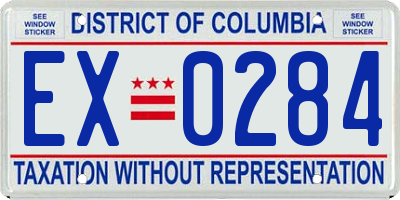 DC license plate EX0284