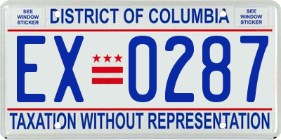 DC license plate EX0287