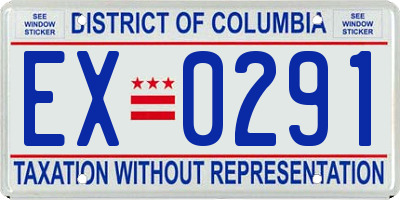 DC license plate EX0291