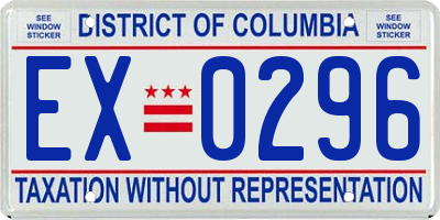 DC license plate EX0296