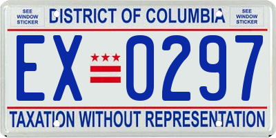 DC license plate EX0297