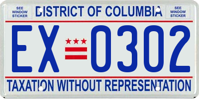 DC license plate EX0302