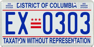 DC license plate EX0303