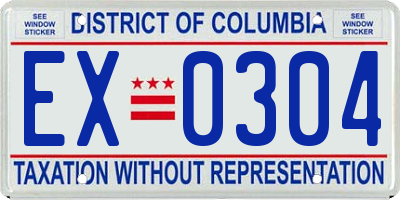 DC license plate EX0304