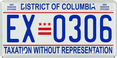 DC license plate EX0306