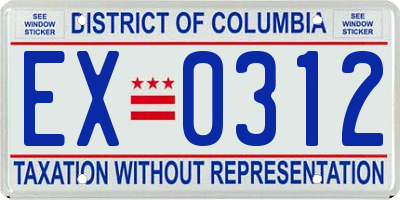 DC license plate EX0312