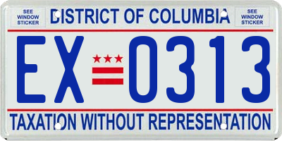 DC license plate EX0313