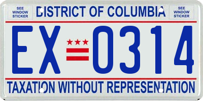 DC license plate EX0314