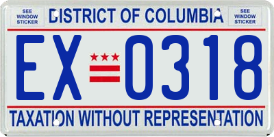 DC license plate EX0318