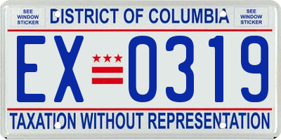 DC license plate EX0319