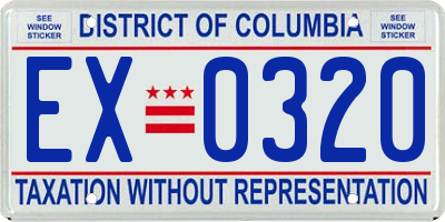 DC license plate EX0320