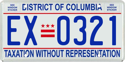 DC license plate EX0321