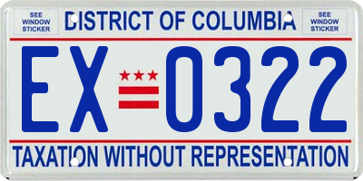 DC license plate EX0322