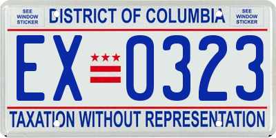 DC license plate EX0323