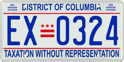 DC license plate EX0324