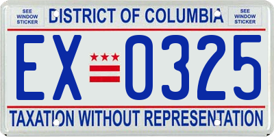 DC license plate EX0325