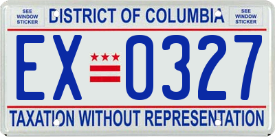 DC license plate EX0327