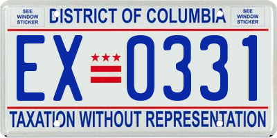 DC license plate EX0331