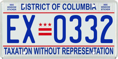 DC license plate EX0332