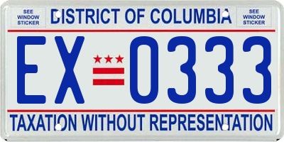 DC license plate EX0333