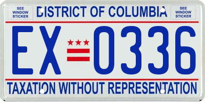 DC license plate EX0336