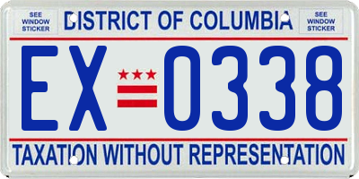DC license plate EX0338