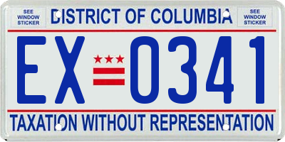 DC license plate EX0341
