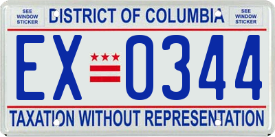 DC license plate EX0344