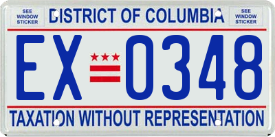 DC license plate EX0348