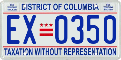 DC license plate EX0350