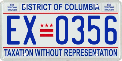 DC license plate EX0356