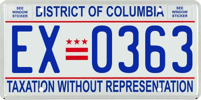 DC license plate EX0363