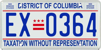 DC license plate EX0364