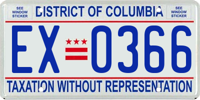 DC license plate EX0366