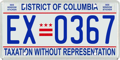 DC license plate EX0367