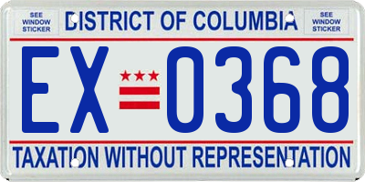 DC license plate EX0368