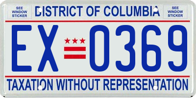 DC license plate EX0369