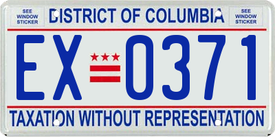 DC license plate EX0371