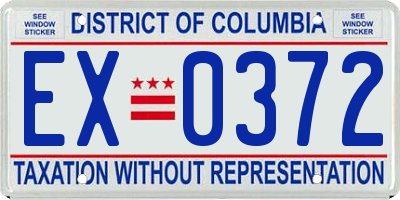 DC license plate EX0372