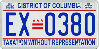 DC license plate EX0380