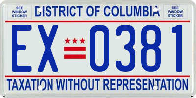 DC license plate EX0381