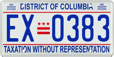 DC license plate EX0383