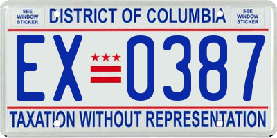 DC license plate EX0387
