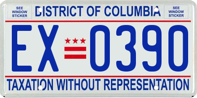 DC license plate EX0390