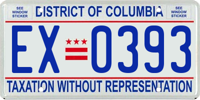 DC license plate EX0393