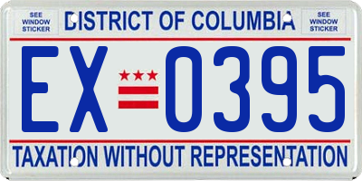 DC license plate EX0395