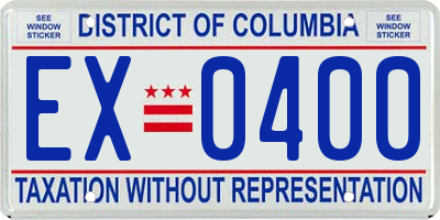 DC license plate EX0400